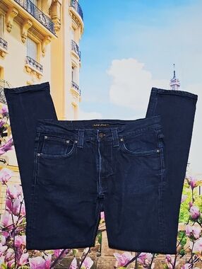 Nudie Jeans Lean Dean Deep Indigo Slim Jeans Size 34x30